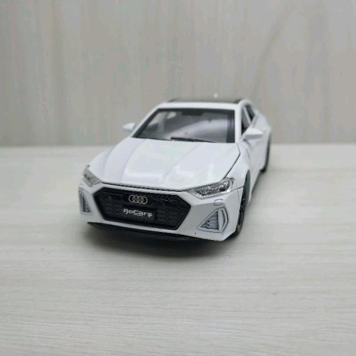 台灣現貨 全新盒裝1:32 ~奧迪 AUDI RS7 白色 合金 模型車 聲光車 玩具 兒童 禮物 收藏 交通比例模型