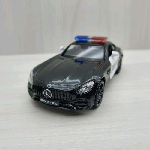 台灣現貨 全新盒裝1:36~賓士 BENZ AMG GT S 警車 黑色 合金 模型車 迴力車 收藏 禮物 玩具