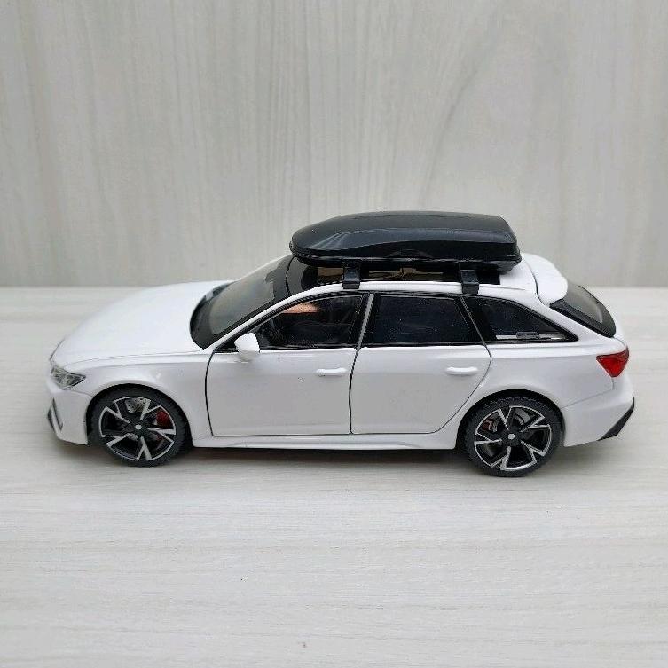 台灣現貨 全新盒裝1:32 ~奧迪 AUDI RS6 前輪可轉向 白色 合金 模型車 聲光車 玩具 兒童 禮物 收藏-細節圖3