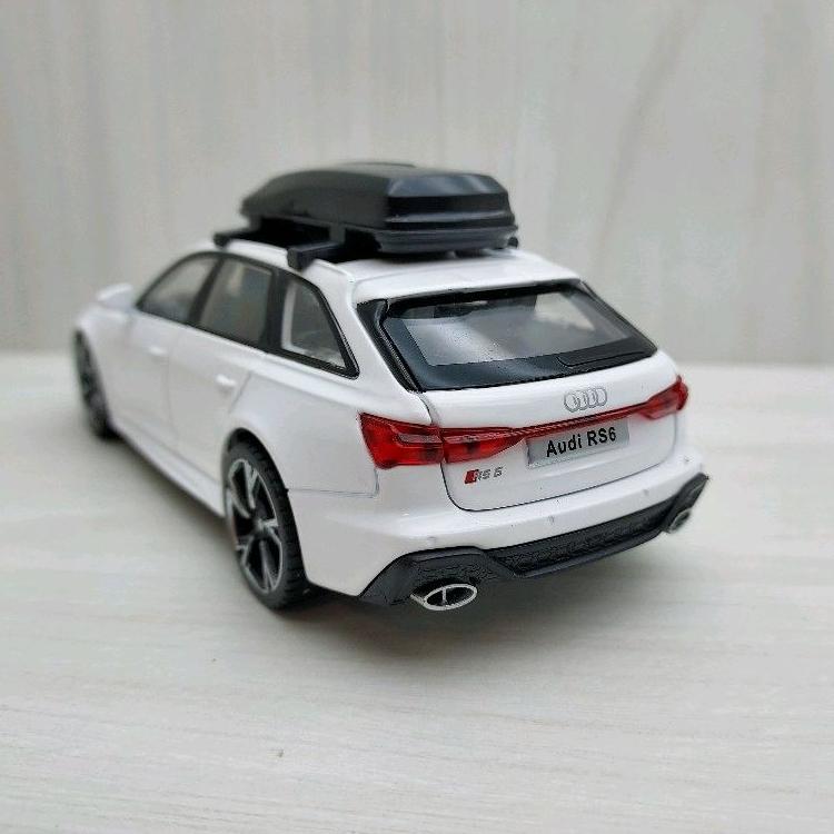 台灣現貨 全新盒裝1:32 ~奧迪 AUDI RS6 前輪可轉向 白色 合金 模型車 聲光車 玩具 兒童 禮物 收藏-細節圖5