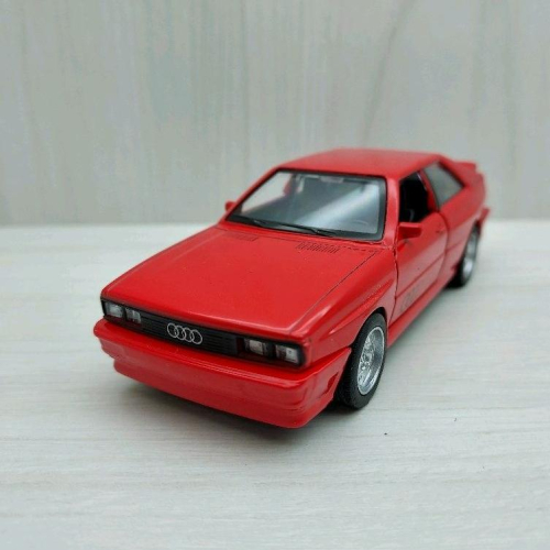 台灣現貨 全新盒裝~1:36~奧迪 AUDI Quattro 1980 紅色 合金 模型車 迴力車 玩具 兒童 禮物