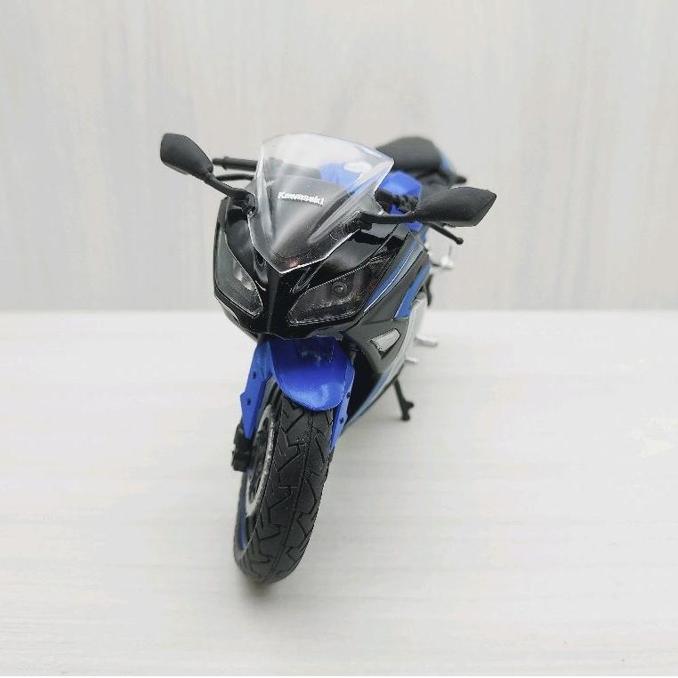 台灣現貨 全新盒裝1:12川崎小忍者KAWASAKI NINJA 250 藍黑色 模型車 玩具 兒童 收藏 重機 禮物-細節圖2