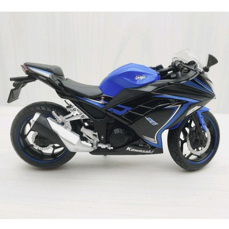 台灣現貨 全新盒裝1:12川崎小忍者KAWASAKI NINJA 250 藍黑色 模型車 玩具 兒童 收藏 重機 禮物-細節圖3