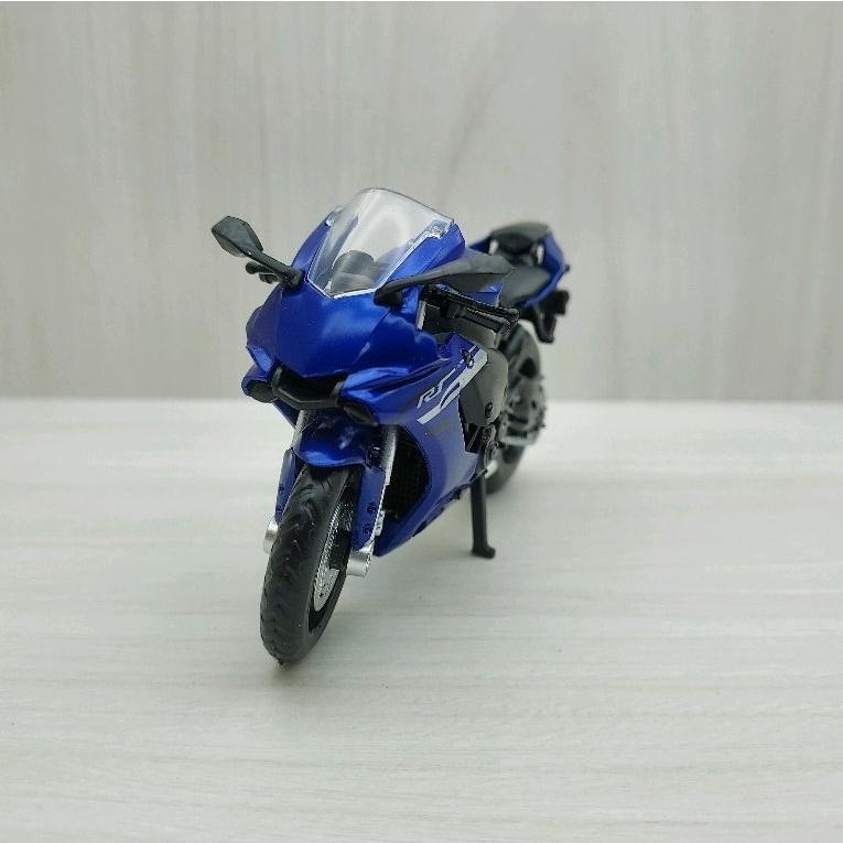 台灣現貨 全新盒裝~1:18~山葉 YAMAHA YZF-R1 藍色 模型車 玩具 兒童 收藏 重機 禮物 擺飾 摩托車-細節圖2