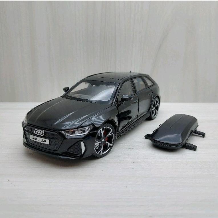 台灣現貨 全新盒裝1:32 ~奧迪 AUDI RS6 前輪可轉向 黑色 合金 模型車 聲光車 玩具 兒童 禮物 收藏-細節圖2