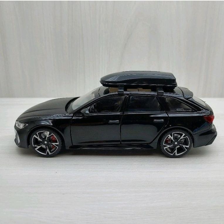 台灣現貨 全新盒裝1:32 ~奧迪 AUDI RS6 前輪可轉向 黑色 合金 模型車 聲光車 玩具 兒童 禮物 收藏-細節圖3