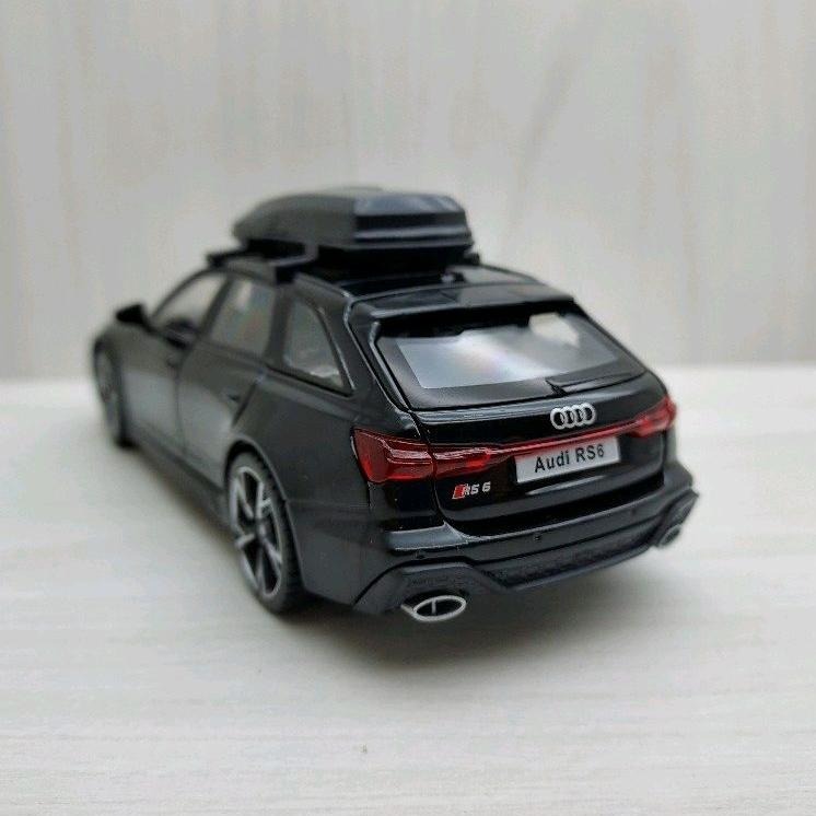 台灣現貨 全新盒裝1:32 ~奧迪 AUDI RS6 前輪可轉向 黑色 合金 模型車 聲光車 玩具 兒童 禮物 收藏-細節圖5