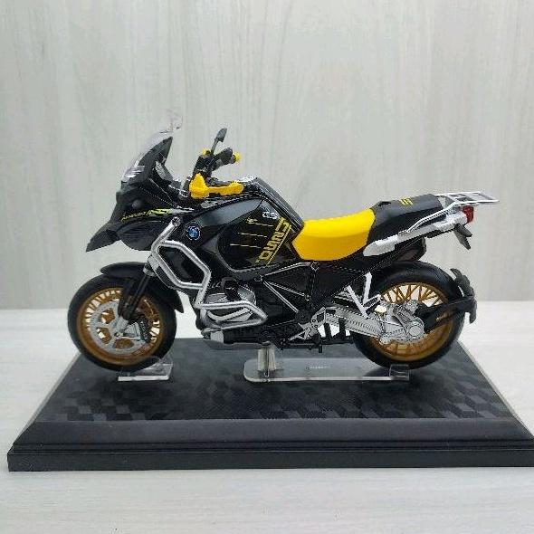 台灣現貨 全新盒裝~1:12~寶馬 BMW R1250 GS 黃黑色 有聲光 重型機車模型 玩具 兒童 禮物 收藏 交通-細節圖2