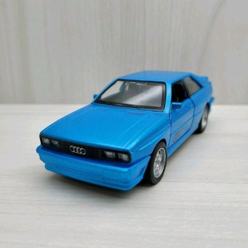 台灣現貨 全新盒裝~1:36~奧迪 AUDI Quattro 1980 藍色 合金 模型車 迴力車 玩具 兒童 禮物