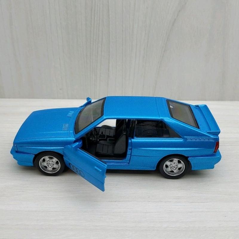 台灣現貨 全新盒裝~1:36~奧迪 AUDI Quattro 1980 藍色 合金 模型車 迴力車 玩具 兒童 禮物-細節圖3