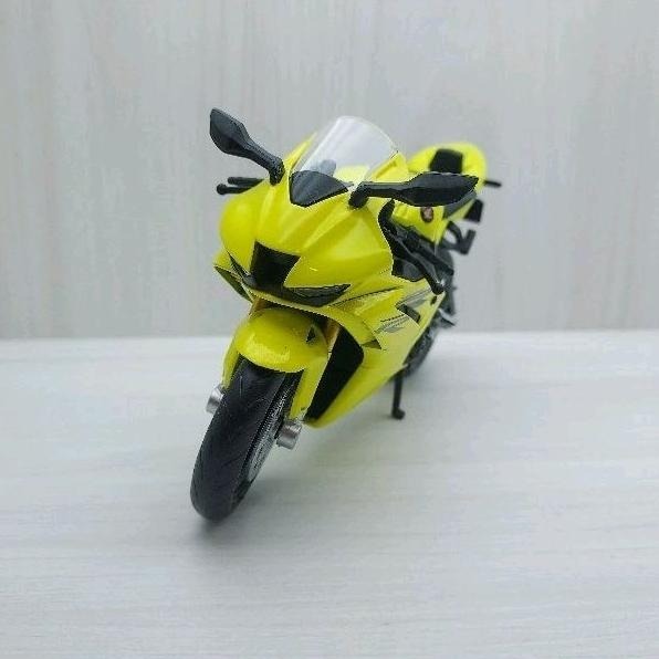 台灣現貨 全新盒裝~1:12~本田 HONDA CBR 1000RR-R螢光 黃色 模型車 玩具 兒童 收藏 重機 禮物-細節圖2