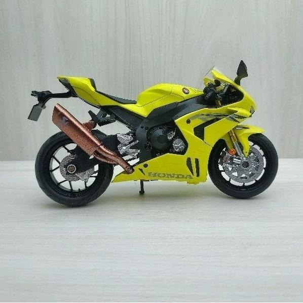 台灣現貨 全新盒裝~1:12~本田 HONDA CBR 1000RR-R螢光 黃色 模型車 玩具 兒童 收藏 重機 禮物-細節圖3