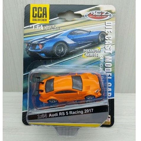 台灣現貨 全新包裝 CCA 1:64~奧迪 AUDI 2017 RS 5 橘色 避震效果 螺絲底盤 合金滑行車