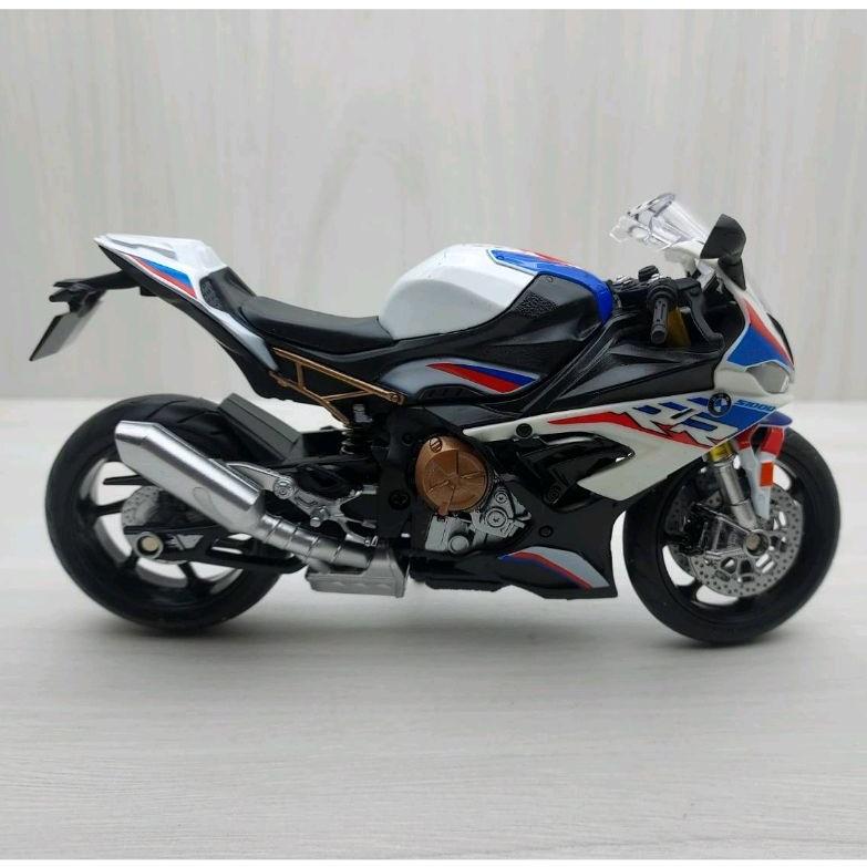 台灣現貨 全新盒裝~1:12~寶馬 BMW S1000RR 白色 模型車 玩具 兒童 收藏 重機 禮物 擺飾 摩托車-細節圖3