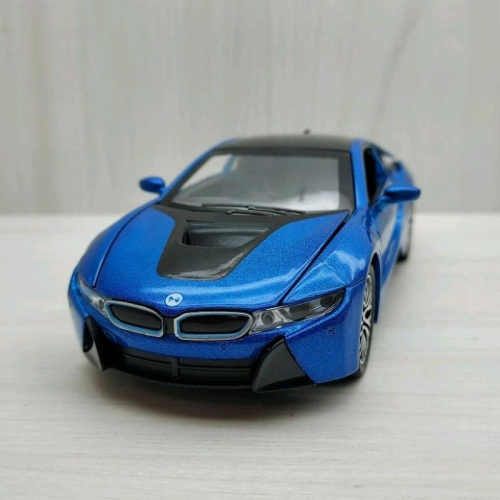 全新盒裝1:32 ~寶馬 BMW i8 藍色 合金 模型車 聲光車 玩具 兒童 禮物 收藏