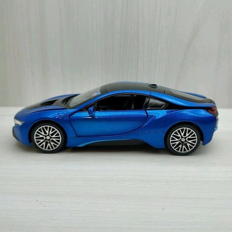 全新盒裝1:32 ~寶馬 BMW i8 藍色 合金 模型車 聲光車 玩具 兒童 禮物 收藏-細節圖2