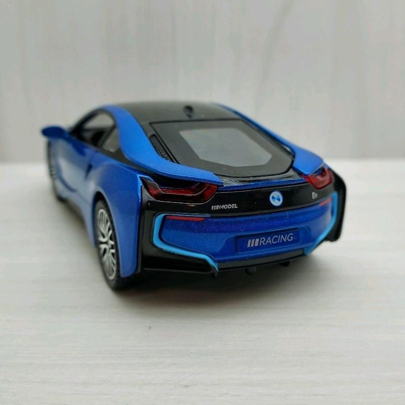 全新盒裝1:32 ~寶馬 BMW i8 藍色 合金 模型車 聲光車 玩具 兒童 禮物 收藏-細節圖4