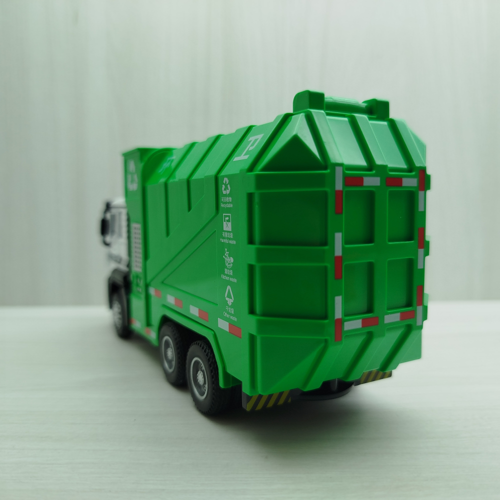 台灣現貨 全新盒裝~1:50 ~環保垃圾卡車 合金 模型車 聲光車 玩具 兒童 禮物 收藏 交通 比例模型-細節圖6