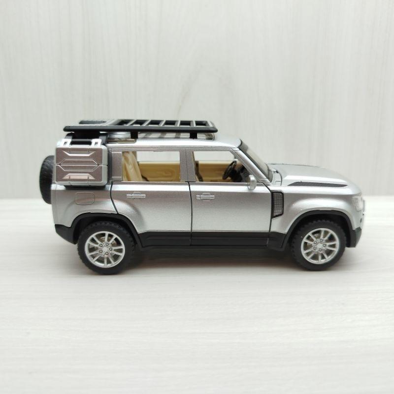 台灣現貨 全新盒裝1:28路虎 衛士 LAND ROVER 銀色 合金 模型車 聲光車 玩具 兒童 禮物 收藏 交通-細節圖3