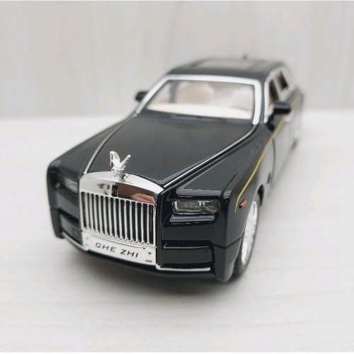 台灣現貨 全新盒裝~1:32 ~勞斯萊斯 幻影 黑色 車標可收折 合金 模型車 聲光車 玩具 兒童 禮物 收藏 交通