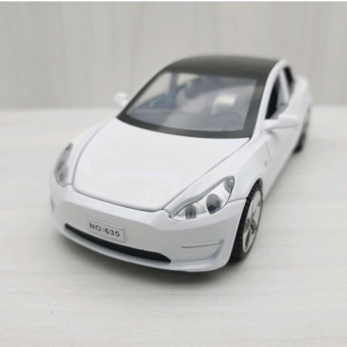 台灣現貨 全新盒裝~1:32特斯拉TESLA MODEL 3 白色 合金 模型車 聲光車 玩具 兒童 禮物 收藏 交通