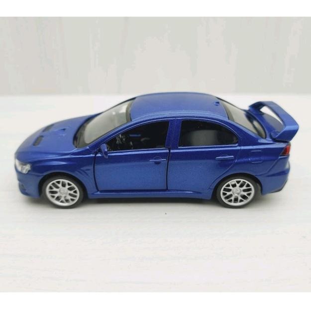 台灣現貨 全新盒裝1:41三菱LANCER EVOLUTION X 藍色 合金 模型車 玩具 迴力 兒童 生日 禮物-細節圖2