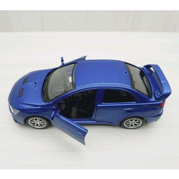 台灣現貨 全新盒裝1:41三菱LANCER EVOLUTION X 藍色 合金 模型車 玩具 迴力 兒童 生日 禮物-細節圖3