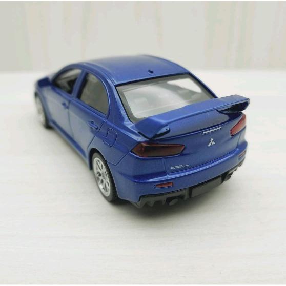 台灣現貨 全新盒裝1:41三菱LANCER EVOLUTION X 藍色 合金 模型車 玩具 迴力 兒童 生日 禮物-細節圖4