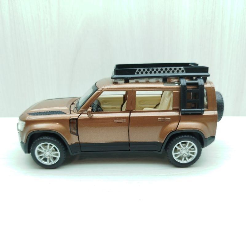 台灣現貨 全新盒裝1:28路虎衛士LAND ROVER棕色 合金 模型車 聲光車 玩具 兒童 禮物 收藏 交通 比例模型-細節圖2
