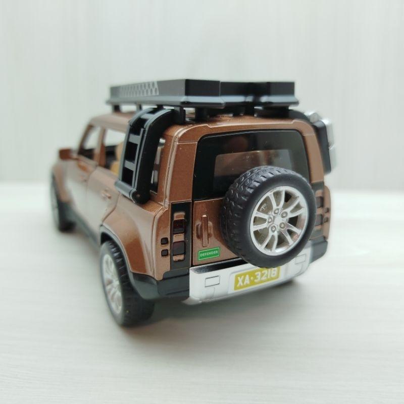 台灣現貨 全新盒裝1:28路虎衛士LAND ROVER棕色 合金 模型車 聲光車 玩具 兒童 禮物 收藏 交通 比例模型-細節圖5