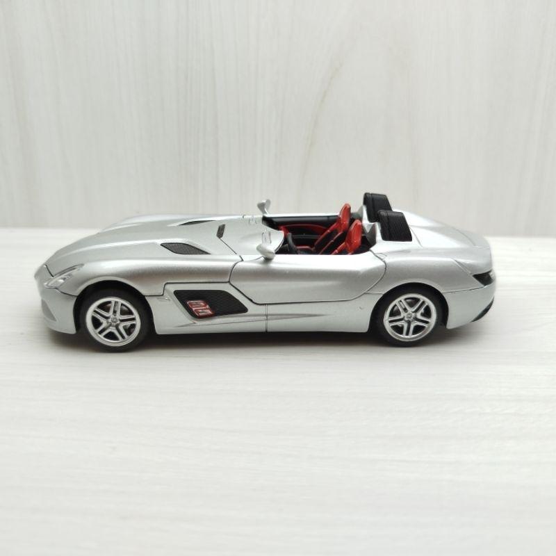 台灣現貨 全新盒裝~1:32 ~賓士 BENZ SLR 銀色 合金 模型車 聲光車 玩具 兒童 禮物 收藏 交通 比例-細節圖2