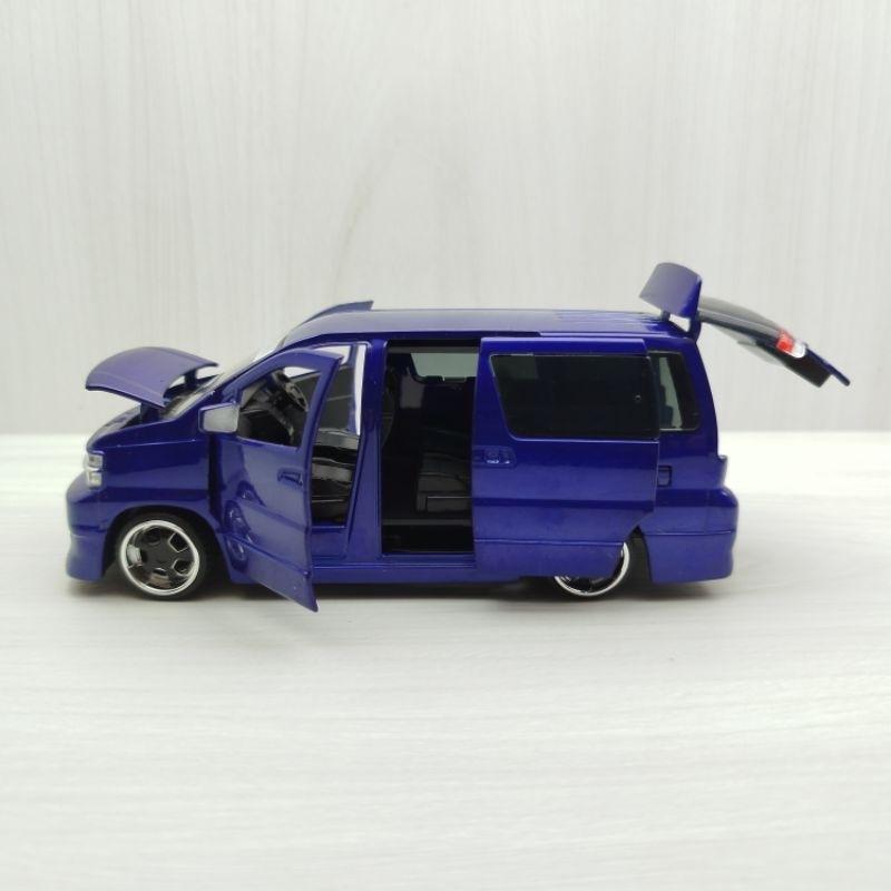 台灣現貨 全新盒裝~1:32 ~君爵 ELGRAND 藍色 合金 模型車 聲光車 玩具 兒童 禮物 收藏 交通 比例模型-細節圖3