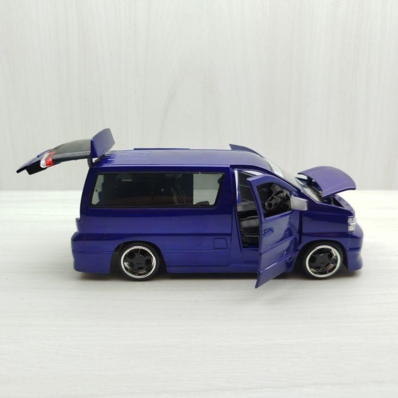 台灣現貨 全新盒裝~1:32 ~君爵 ELGRAND 藍色 合金 模型車 聲光車 玩具 兒童 禮物 收藏 交通 比例模型-細節圖4