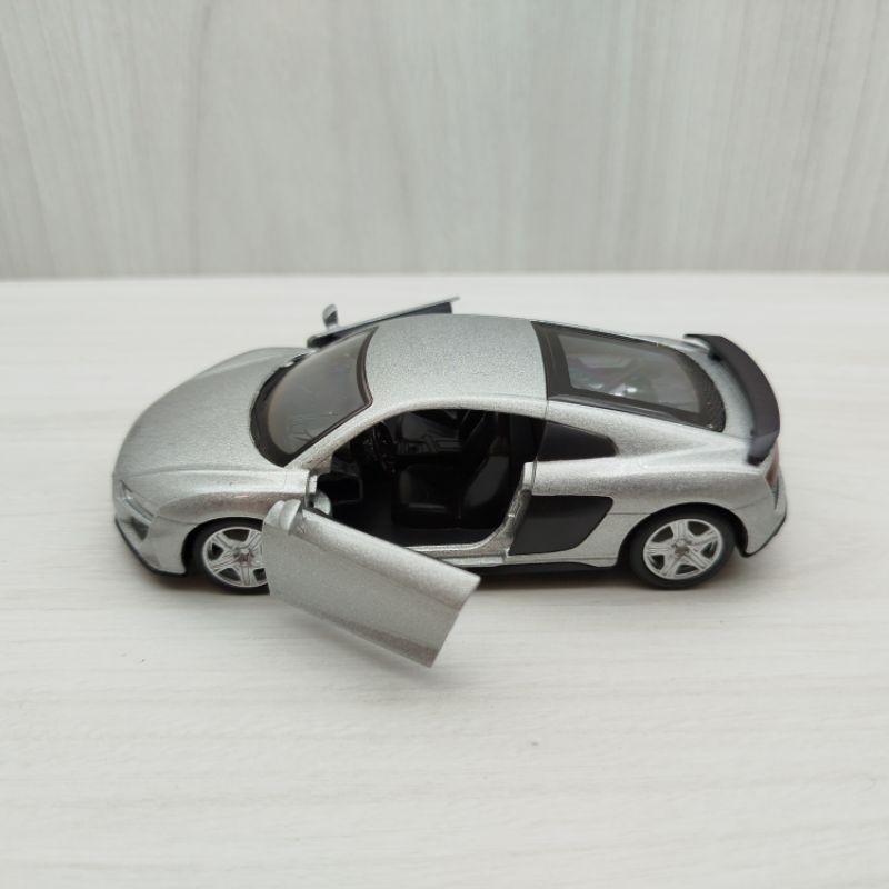 台灣現貨 全新盒裝1:36奧迪 AUDI R8 銀色 合金 模型車 玩具 迴力 兒童 生日 禮物 收藏 擺飾 交通 娛樂-細節圖3