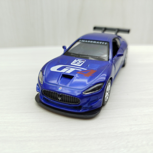 台灣現貨 全新盒裝1:43~瑪莎拉蒂 MC GT4 亮藍色 合金 模型車 玩具 迴力 兒童 生日 禮物 收藏 擺飾 交通