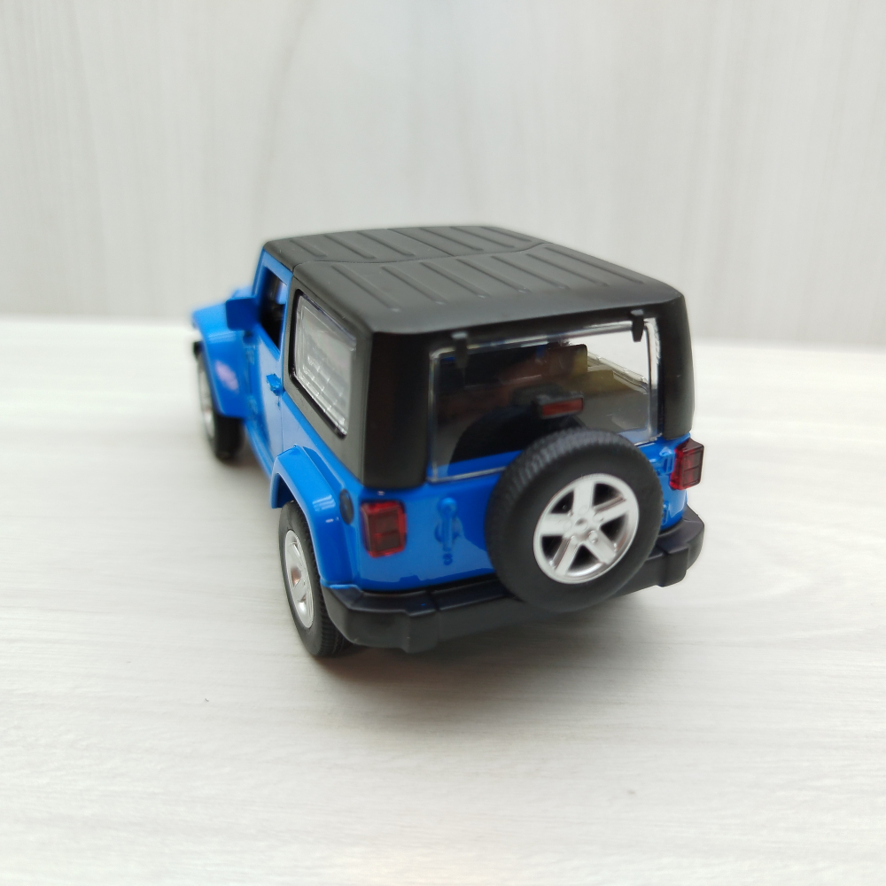 台灣現貨 全新盒裝1:43~吉普JEEP WRANGLER 藍色 合金 模型車 玩具 迴力 兒童 生日 禮物 收藏 擺飾-細節圖4