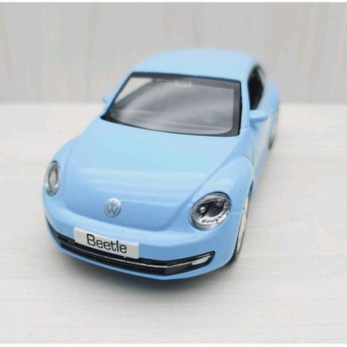 台灣現貨 全新盒裝1:36福斯金龜車NEW BEETLE 水藍色 合金 模型車 玩具 迴力 兒童 生日 禮物 收藏 擺飾