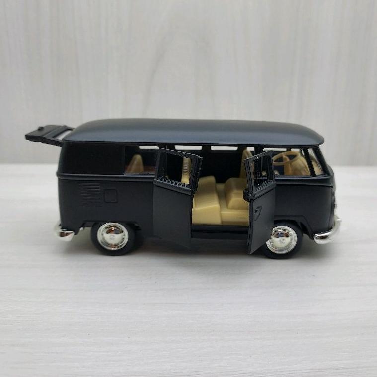 台灣現貨 全新盒裝1:36福斯廂型車1963 Bus T1消光黑 合金 模型車 玩具 迴力 兒童 生日 禮物 收藏 擺飾-細節圖4