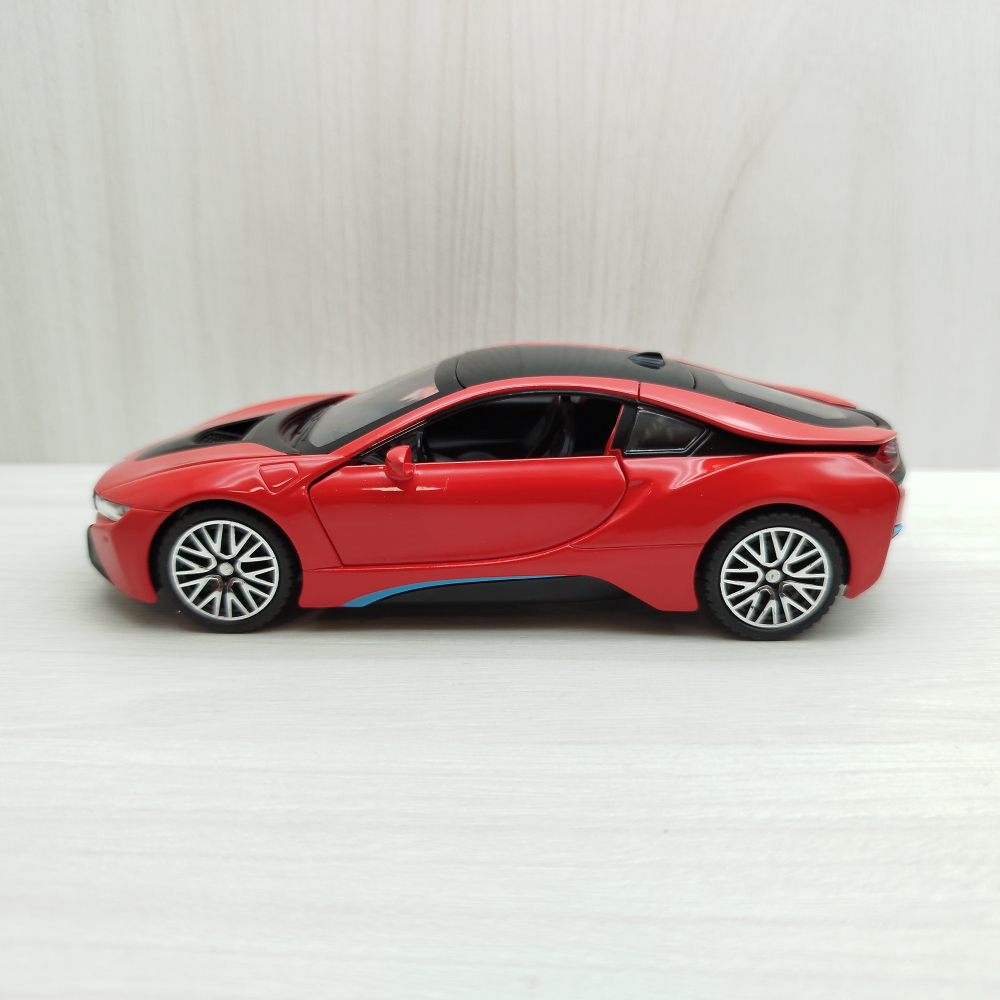全新盒裝1:32 ~寶馬 BMW i8 紅色 合金 模型車 聲光車 玩具 兒童 禮物 收藏-細節圖2