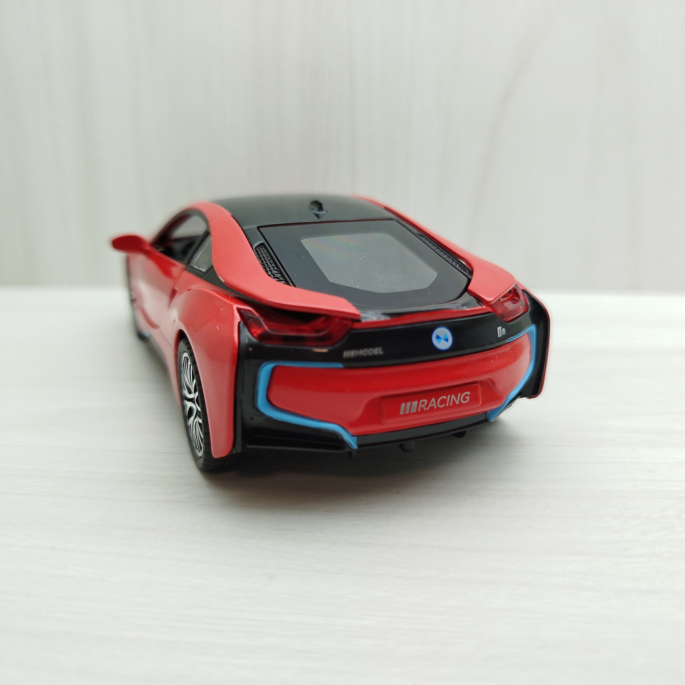 全新盒裝1:32 ~寶馬 BMW i8 紅色 合金 模型車 聲光車 玩具 兒童 禮物 收藏-細節圖4