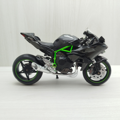 宅米吉 全新現貨~1:12~川崎 KAWASAKI Ninja H2R 黑綠色 模型車 玩具 兒童 收藏 重機 摩托車