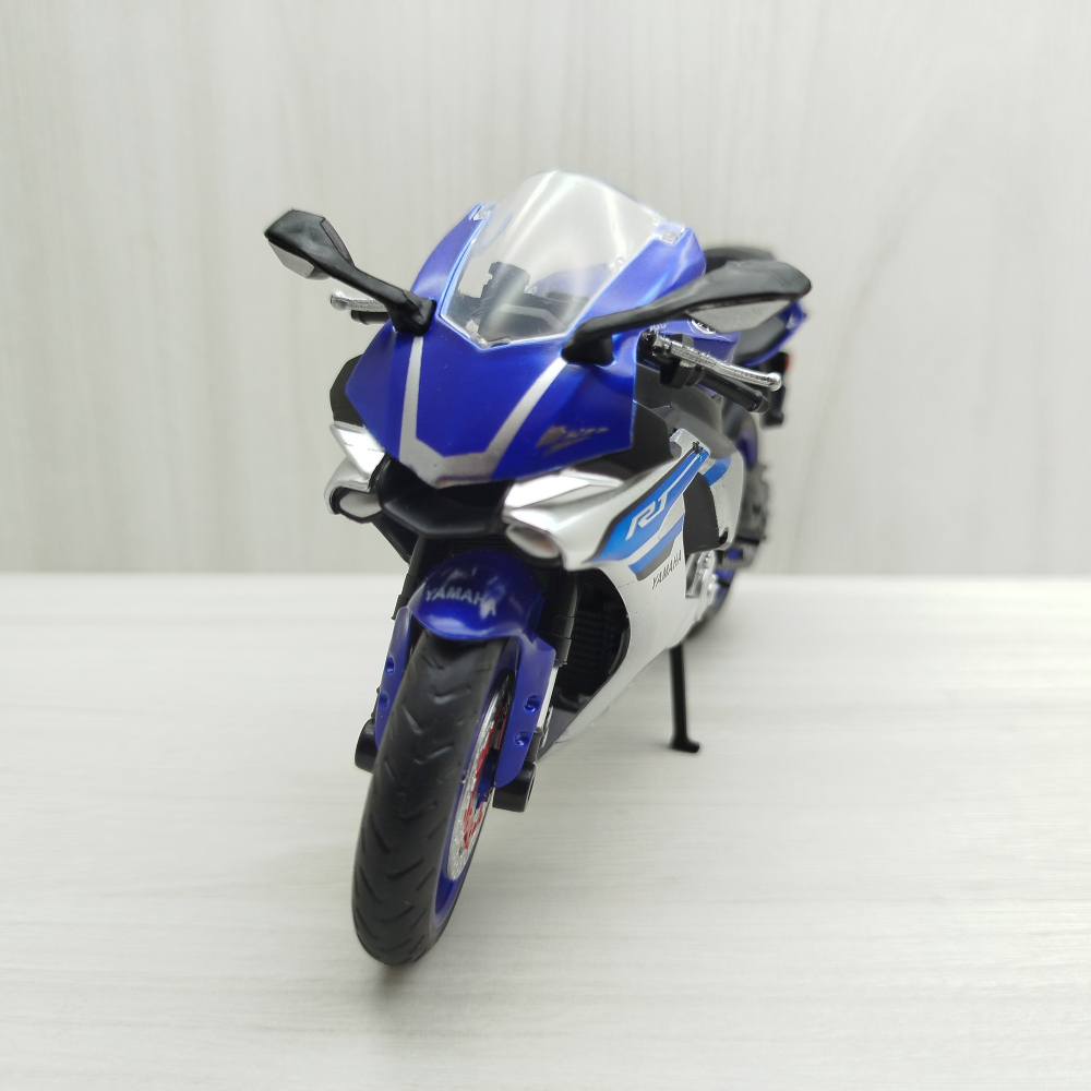 宅米吉 全新現貨~1:12~山葉 YAMAHA YZF-R1 藍色 模型車 玩具 兒童 收藏 重機 摩托車 交通模型-細節圖3