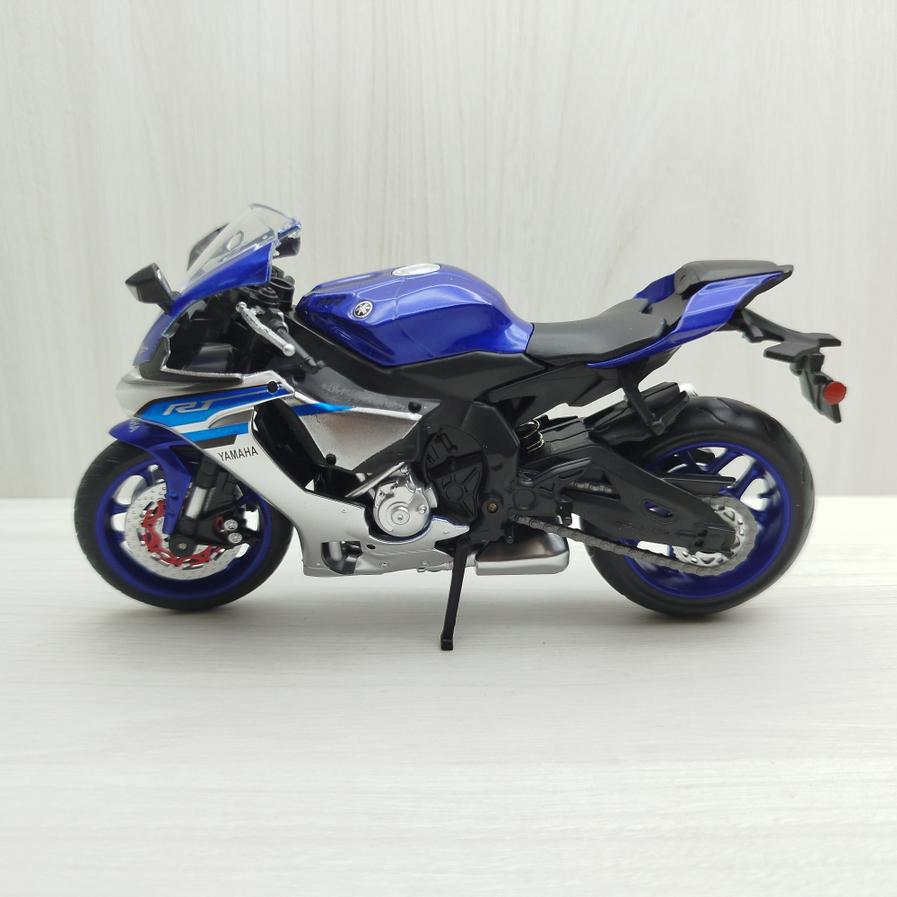 宅米吉 全新現貨~1:12~山葉 YAMAHA YZF-R1 藍色 模型車 玩具 兒童 收藏 重機 摩托車 交通模型-細節圖4