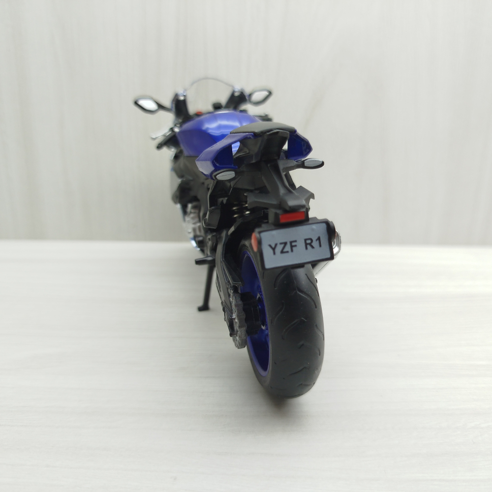 宅米吉 全新現貨~1:12~山葉 YAMAHA YZF-R1 藍色 模型車 玩具 兒童 收藏 重機 摩托車 交通模型-細節圖5