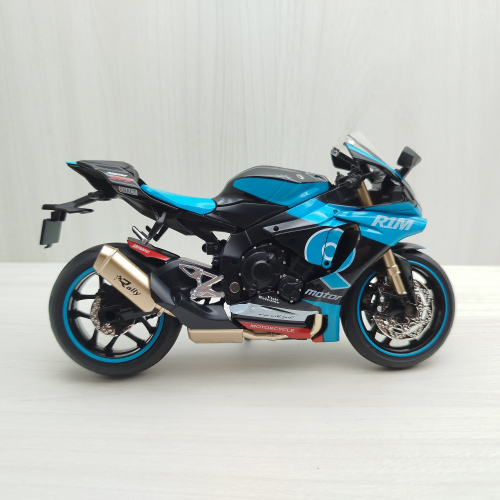 宅米吉 全新現貨~1:12~山葉 YAMAHA YZF-R1M 青色 (聲光車) 模型車 玩具 兒童 重機 摩托車