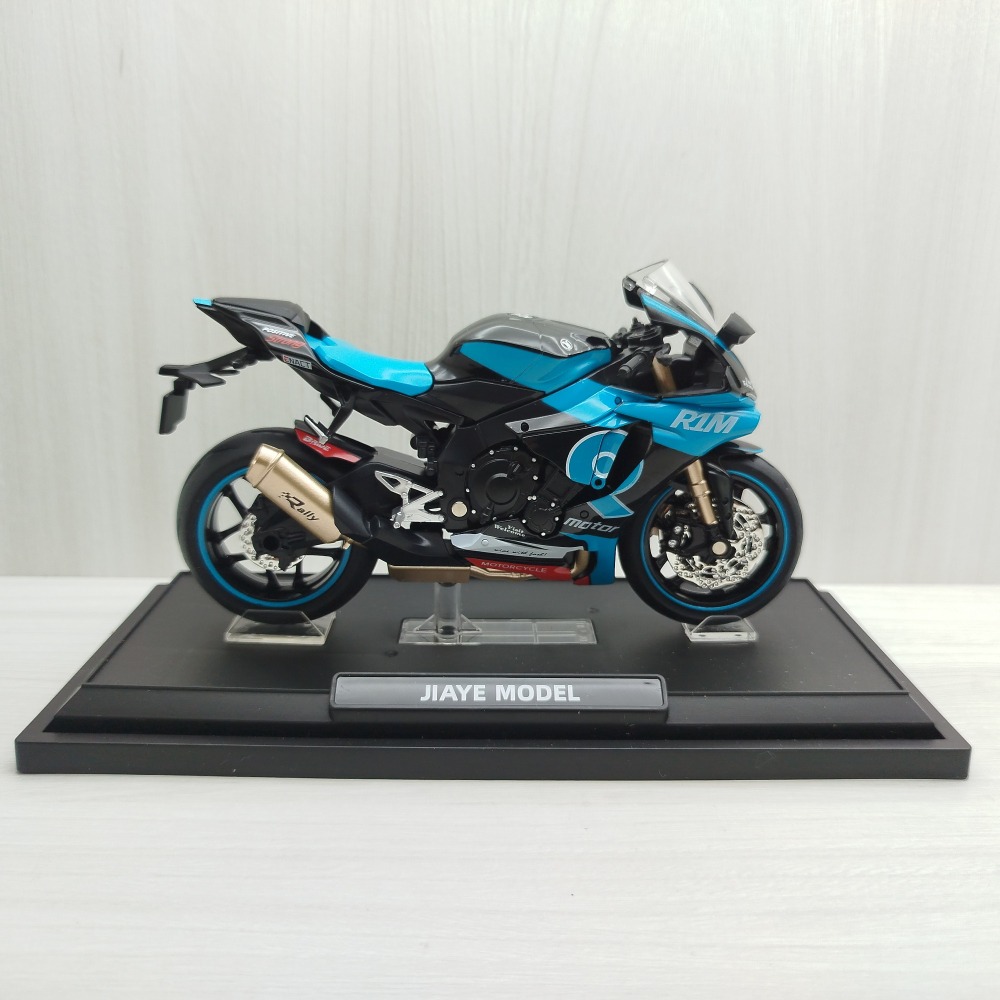 宅米吉 全新現貨~1:12~山葉 YAMAHA YZF-R1M 青色 (聲光車) 模型車 玩具 兒童  重機 摩托車-細節圖2