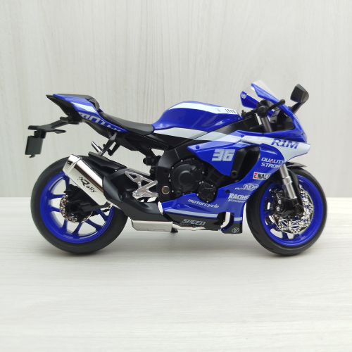 宅米吉 全新現貨~1:12~山葉 YAMAHA YZF-R1M 藍色 (聲光車) 模型車 玩具 兒童 重機 摩托車