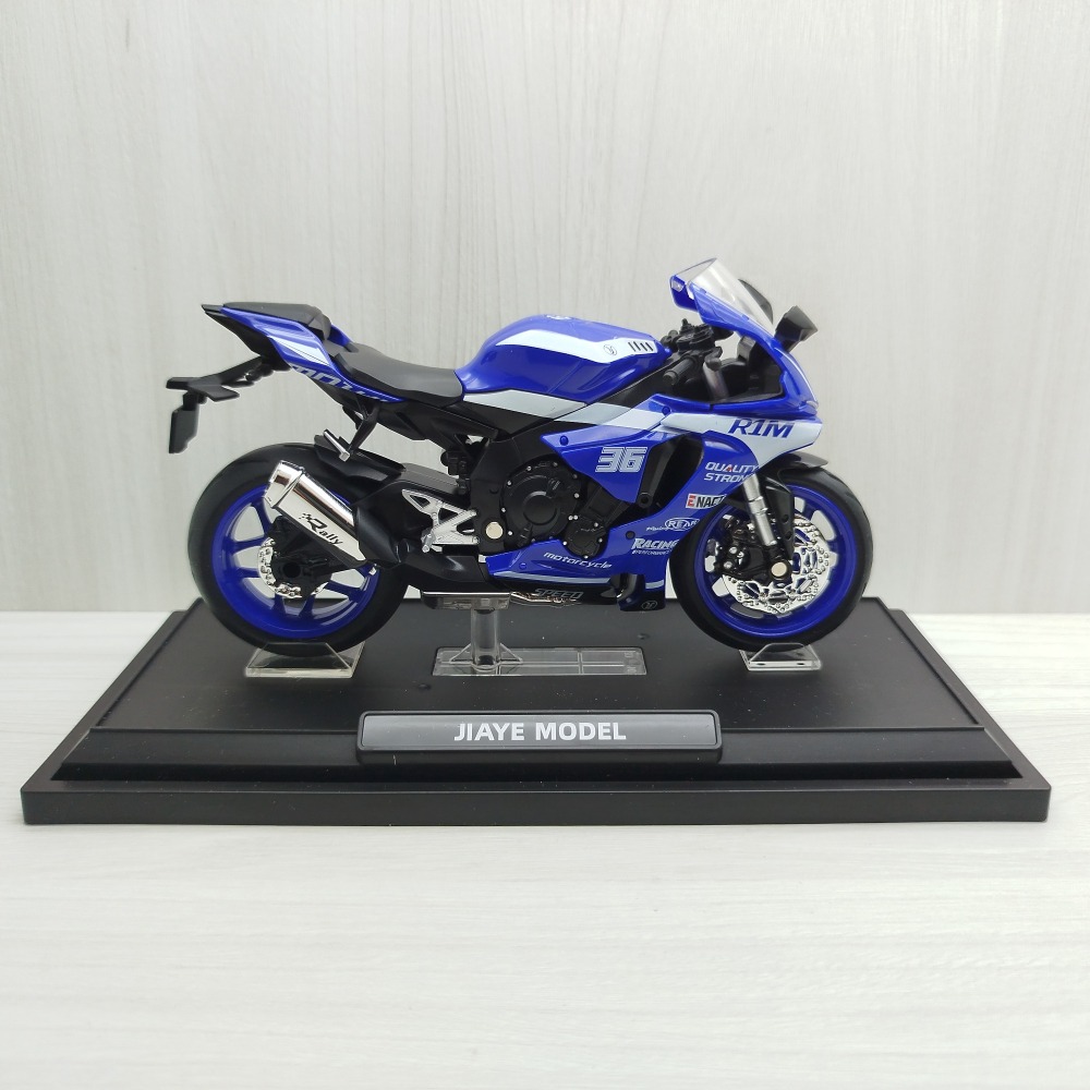 宅米吉 全新現貨~1:12~山葉 YAMAHA YZF-R1M 藍色 (聲光車) 模型車 玩具 兒童  重機 摩托車-細節圖2