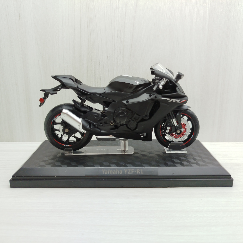 宅米吉 全新現貨~1:12~山葉 YAMAHA YZF-R1 黑色 模型車 玩具 兒童 收藏 重機 摩托車 交通模型-細節圖2