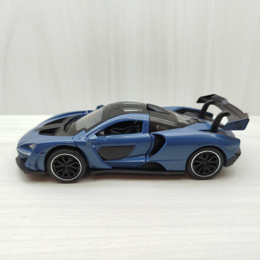 全新盒裝現貨~1:32~麥拉倫 SENNA 賽納 藍色 合金 模型車 聲光車 玩具 禮物 收藏 交通-細節圖2